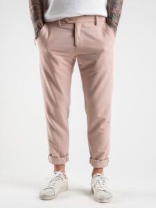 ALEANDRO LA CORTE Pantalone leggero da abito slim fit MILK Rosa (7)