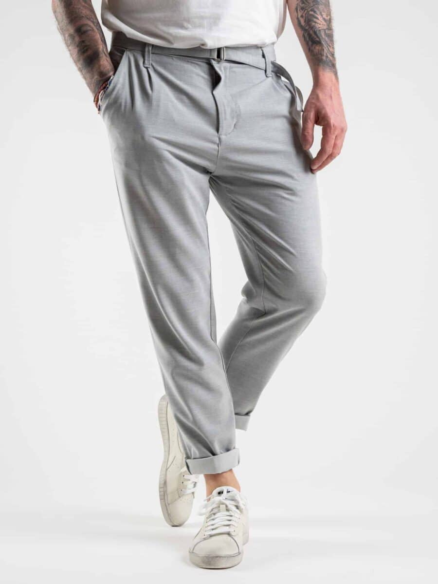 BLACK SUNDAY Pantalone basico con cintura BS/2201 Grigio