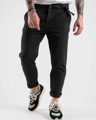 BLACK SUNDAY Pantalone in poliviscosa leggero e morbido con cintura BS2201 Nero 2 BLACK SUNDAY BLACK SUNDAY Pantalone basico con cintura BS/2201 Nero