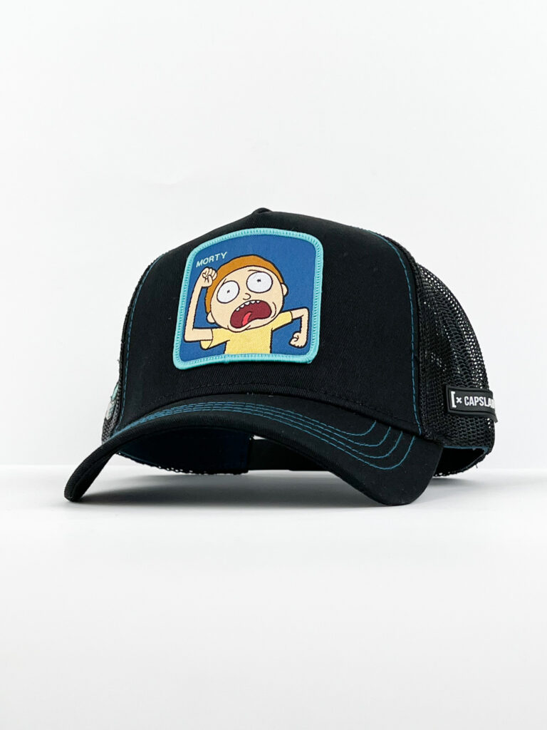 CAPSLAB Cappellino Rick and Morty con patch MORTHY Nero1 CAPSLAB CAPSLAB Cappellino nero Rick and Morty con patch azzurra MORTHY