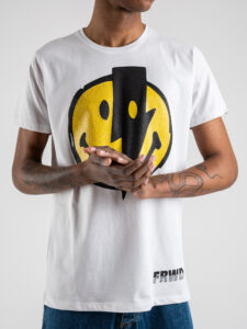 FORWARD MILANO T-shirt con stampa smile glitterato X16-100 Bianca (4)