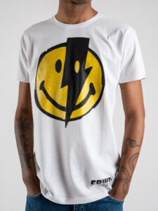 FORWARD MILANO T-shirt con stampa smile glitterato X16-100 Bianca (6)