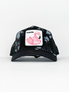 GOORIN BROS Cappellino Tie Dye con patch stampa Fenicottero FLOATER Nero1