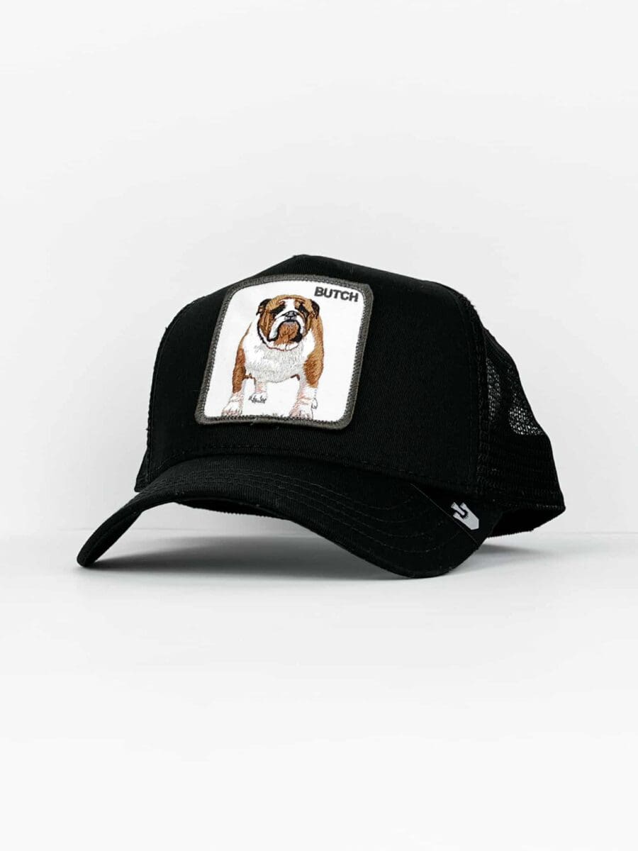 GOORIN BROS Cappellino nero con patch bianca stampa Bulldog BUTCH