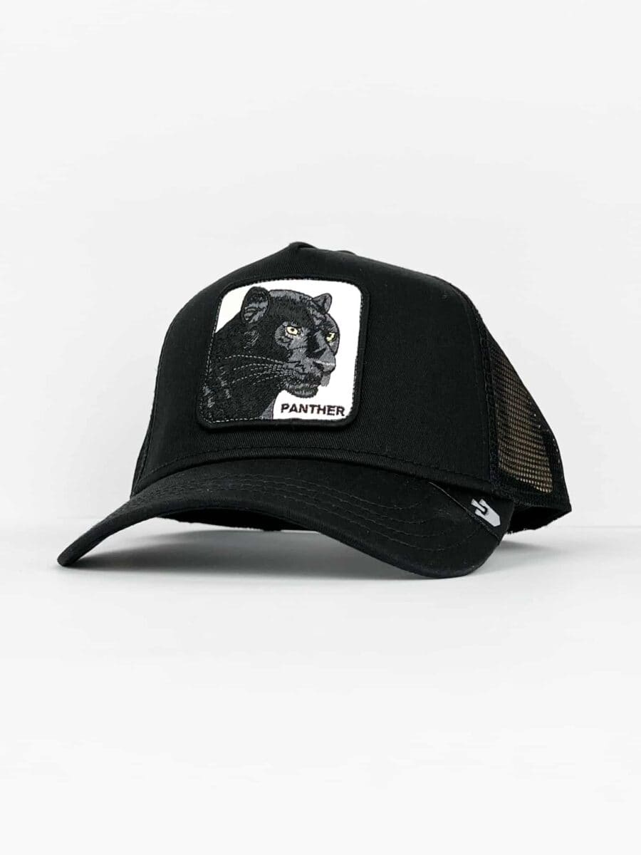 GOORIN BROS Cappellino nero con patch bianca stampa pantera PANTHER Nero