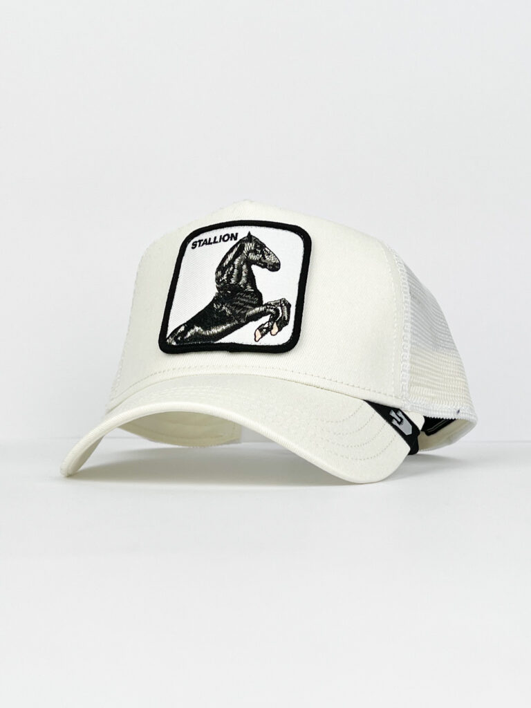 GOORIN BROS Cappellino bianco con patch bianca stampa stallone STALLION