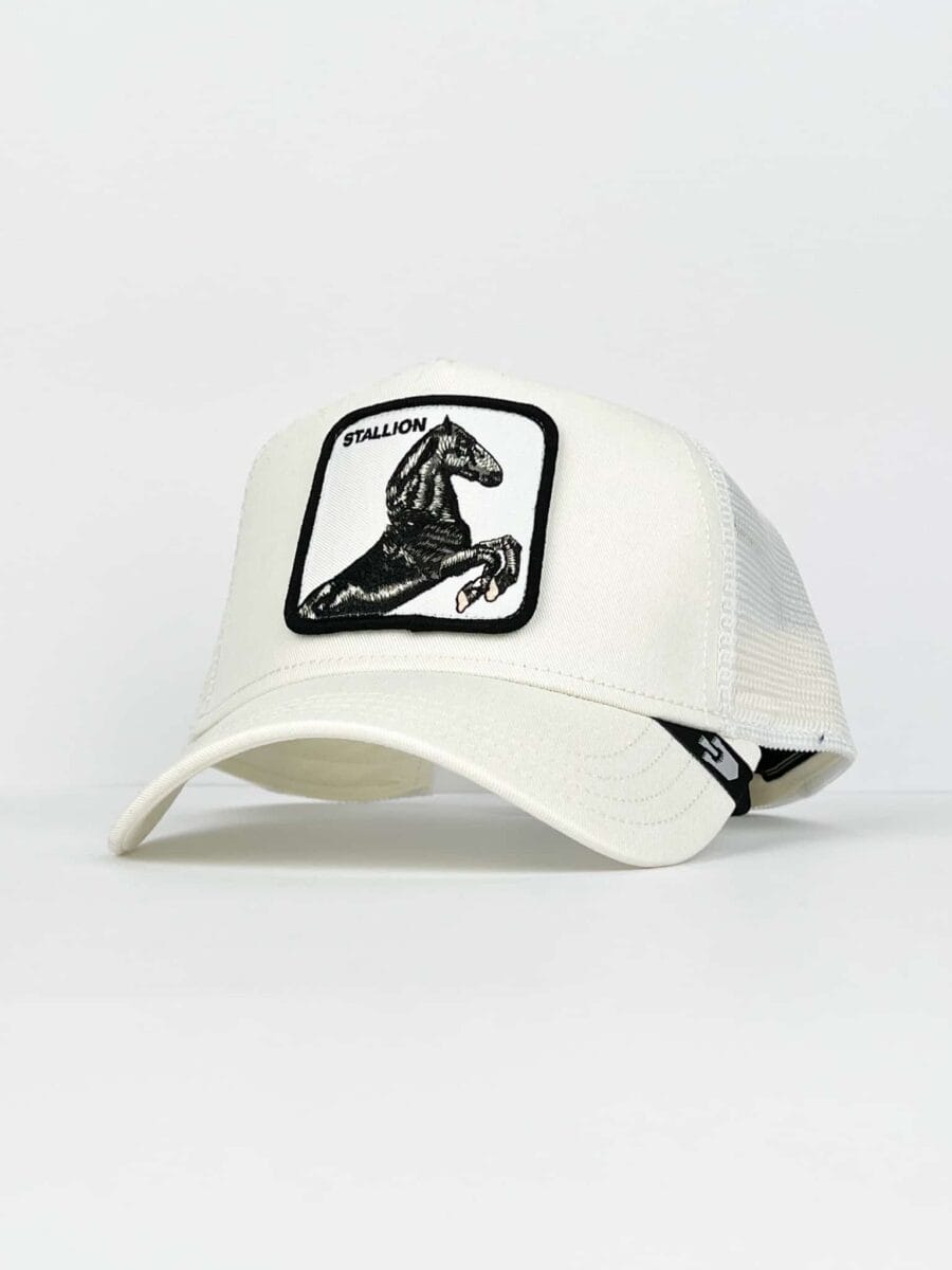 GOORIN BROS Cappellino bianco con patch bianca stampa stallone STALLION