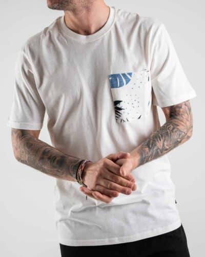 ONLYSONS T shirt in cotone con taschino stampa foglie MELODI 22022192 Star White 2 ONLY&SONS ONLY&SONS T-shirt in cotone con taschino stampa foglie MELODI 22022192 Star White