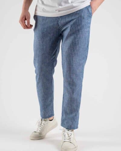 OVER D Pantalone da abito in cotone leggero fantasia rigata P33 Denim 5 OVER-D OVER-D Pantalone in cotone leggero fantasia rigata P33 Denim