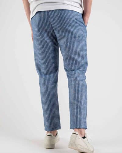 OVER D Pantalone da abito in cotone leggero fantasia rigata P33 Denim 8 OVER-D OVER-D Pantalone in cotone leggero fantasia rigata P33 Denim