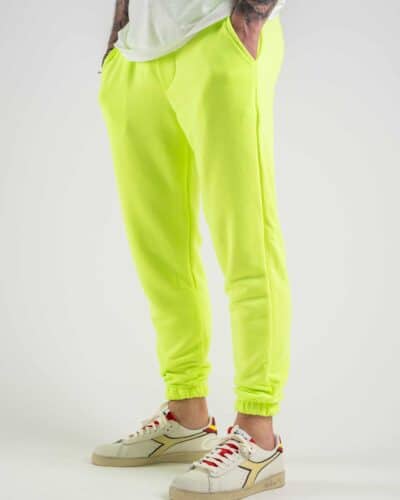 Pantalone tuta garzato leggero con polsini M 32725 Giallo Fluo 6 Pantalone tuta garzato leggero con polsini M-32725 Giallo Fluo