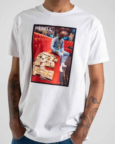 RESELL T shirt in cotone con stampa FLOYD MAYWEATHER 276 bianco 4 Nuovi Arrivi