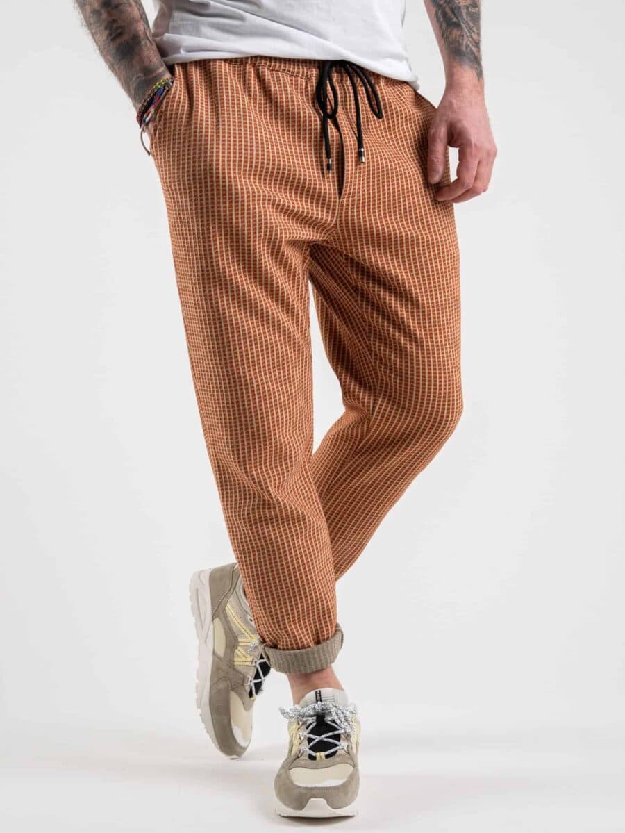 V2 Pantalone morbido, lavorato e con coulisse PUSRIG Sabbia/Coccio