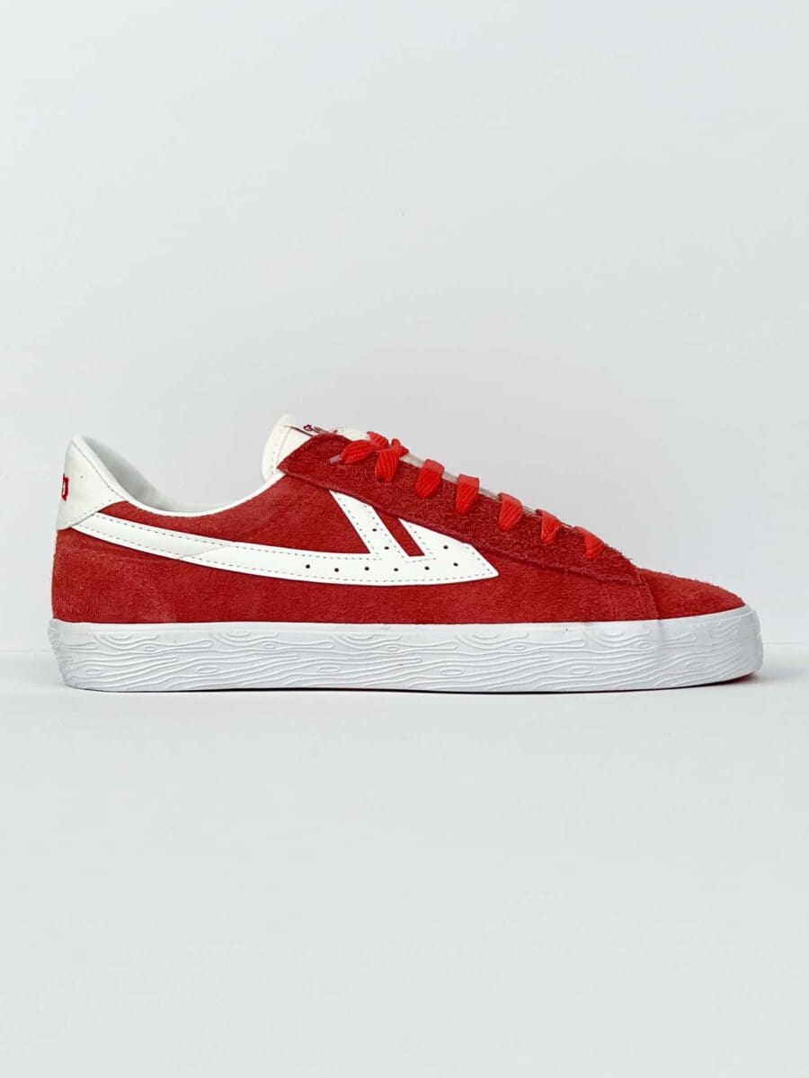 WARRIOR SHANGHAI Sneakers con tomaia in suede e stripes in pelle DIME Off red/White