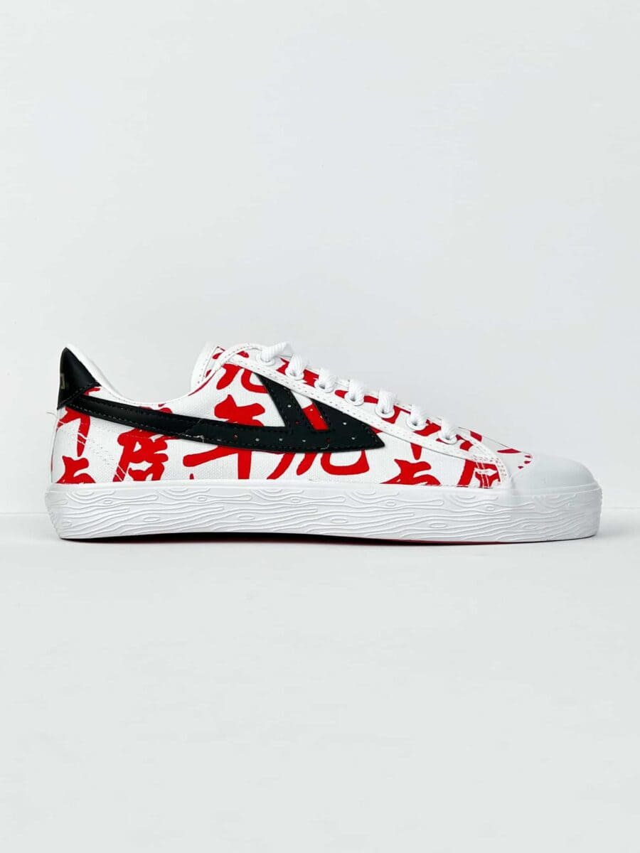 WARRIOR SHANGHAI Sneakers in tessuto con logo laterale WB1 White/Black/Red