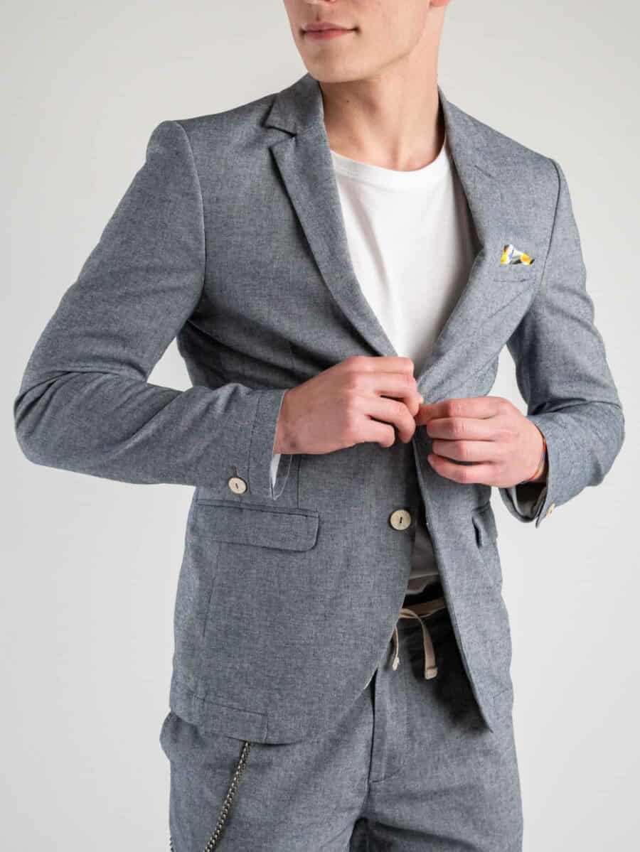 BL11 Giacca con due bottoni EVILMONKEY Blu
