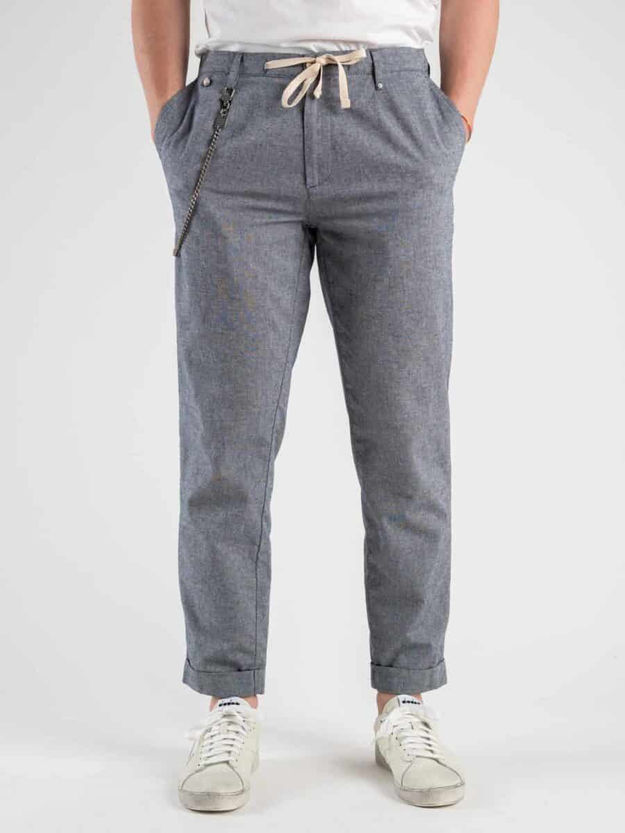 BL11 Pantalone con coulisse e catenella JAKE Blu