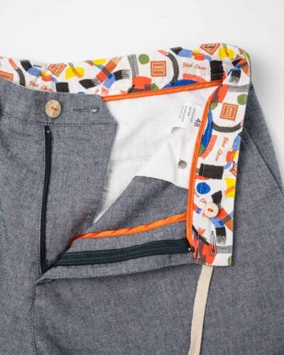 BL.11 Pantalone da abito con coulisse e catenella JAKE Blu 3 1 BL.11 BL11 Pantalone con coulisse e catenella JAKE Blu