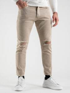 ESTASI Jeans con rotture alle ginocchia KLOPP beige (3)