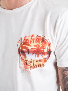 FORWARD MILANO T-shirt con taschino stampa Hawaii X16451 Off White (3)