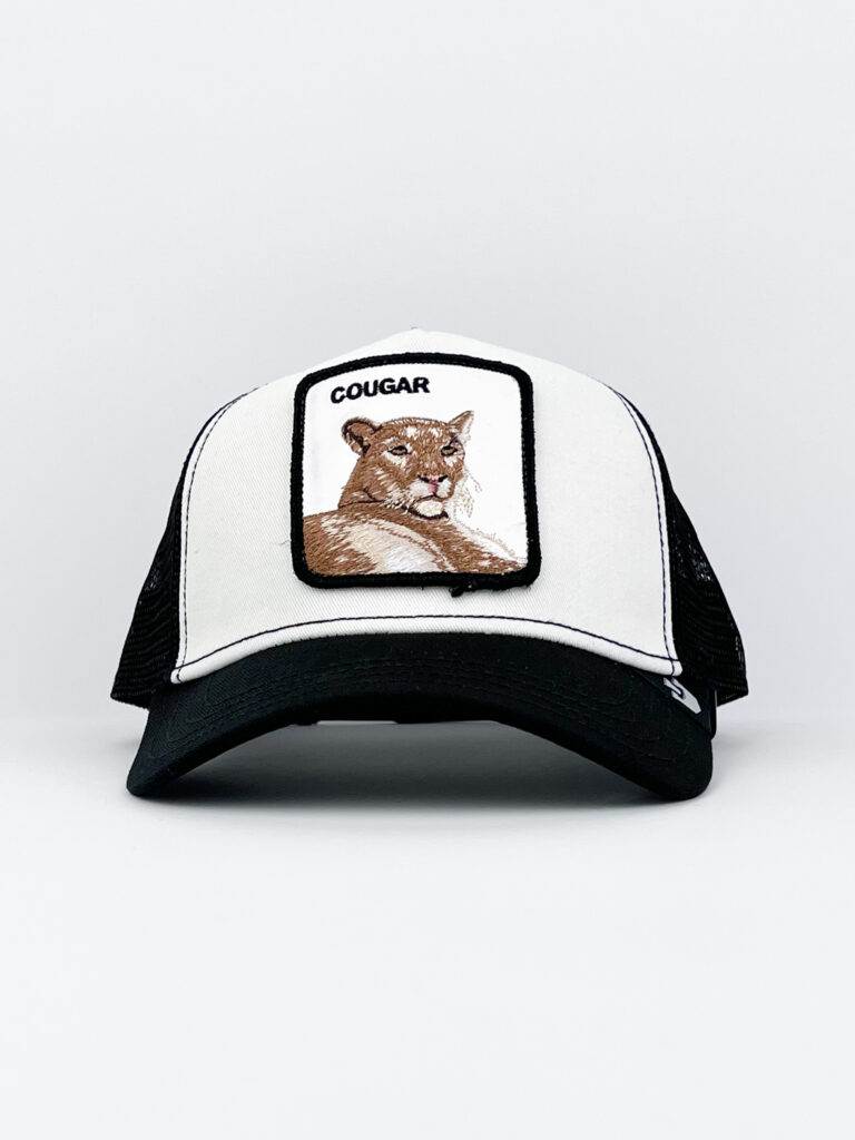 GOORIN BROS Cappellino bianco con becca nera e patch in pelle bianca stampa puma COUGAR - immagine 2