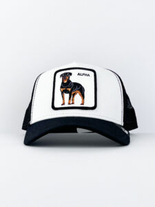 GOORIN BROS Cappellino bianco con patch in pelle bianca stampa Rottweiler ALPHA1