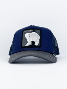 GOORIN BROS Cappellino blu con becca grigia e patch nera stampa orso polare BIG TIMER1