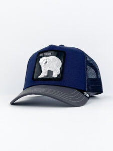 GOORIN BROS Cappellino blu con becca grigia e patch nera stampa orso polare BIG TIMER10