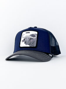 GOORIN BROS Cappellino blu con patch in pelle bianca stampa Bufalo HARD1
