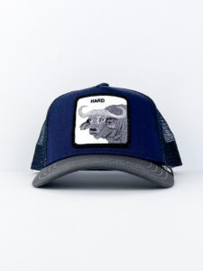 GOORIN BROS Cappellino blu con patch in pelle bianca stampa Bufalo HARD2