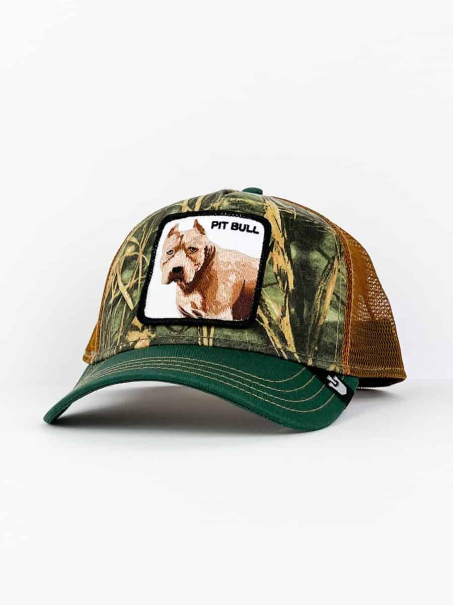 GOORIN BROS Cappellino jungla con becca verde e patch bianca stampa PITBULL
