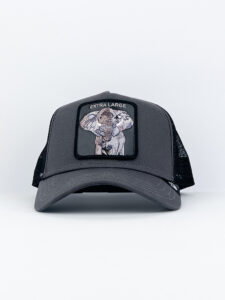 GOORIN BROS Cappellino grigio con retina e patch in pelle nera stampa elefante EXTRA LARGE4