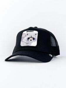 GOORIN BROS Cappellino nero con patch bianca stampa orsetto lavatore BANDIT2