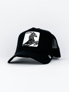 GOORIN BROS Cappellino nero con patch bianca stampa stallone STALLION1