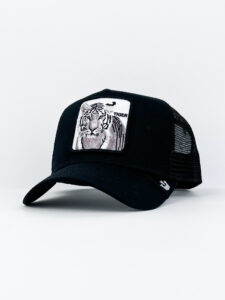 GOORIN BROS Cappellino nero con patch bianca stampa tigre TIGER2