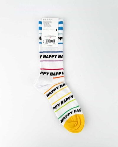 HAPPY SOCKS Happy Line 9718 Bianca1 Nuovi Arrivi