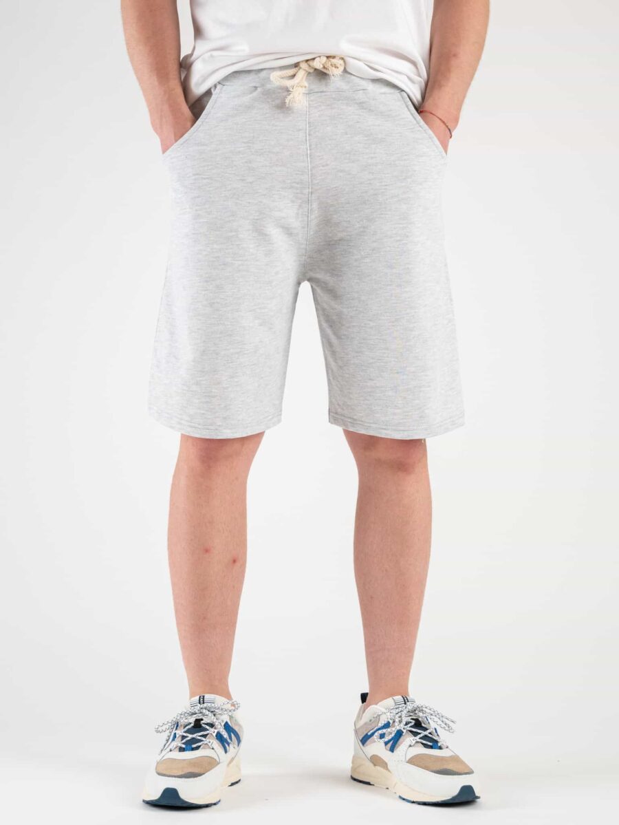 AKIRO’ Bermuda tuta over in cotone tinta unita 174 BASIC Grigio