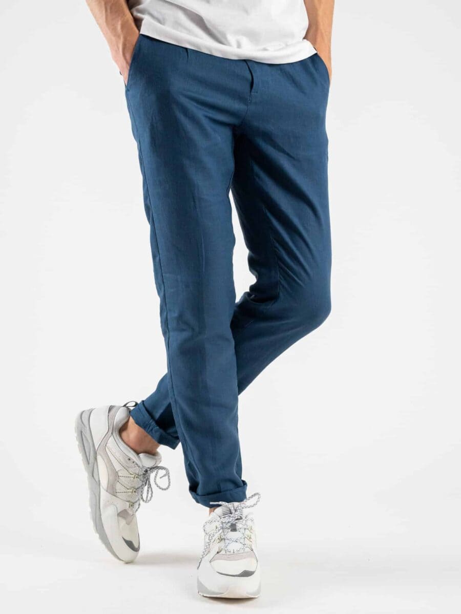 ALTATENSIONE Pantalone leggero in lino 2126MP ROTAIA Blu