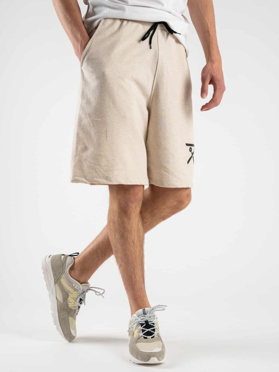 BERNA Bermuda tuta in cotone con logo laterale 220401 Beige