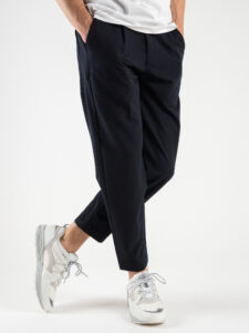 BERNA Pantalone basico morbido con coulisse 220186 Blu (1)