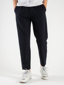 BERNA Pantalone basico morbido con coulisse 220186 Blu (4)