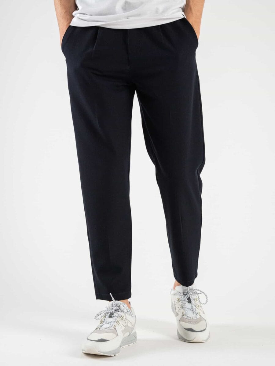 BERNA Pantalone basico morbido con coulisse 220186 Blu