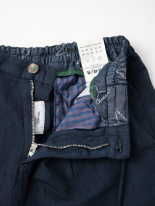 BERNA Pantalone morbido con coulisse in misto lino 220319 Navy (5)