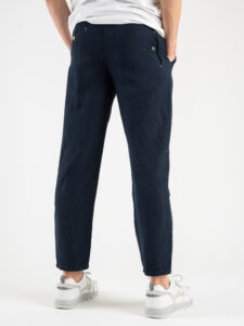 BL11 Pantalone con coulisse in misto lino NUOTO Blu (2)