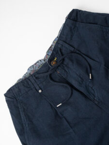 BL11 Pantalone con coulisse in misto lino NUOTO Blu (4)