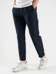 BL11 Pantalone con coulisse in misto lino NUOTO Blu (6)