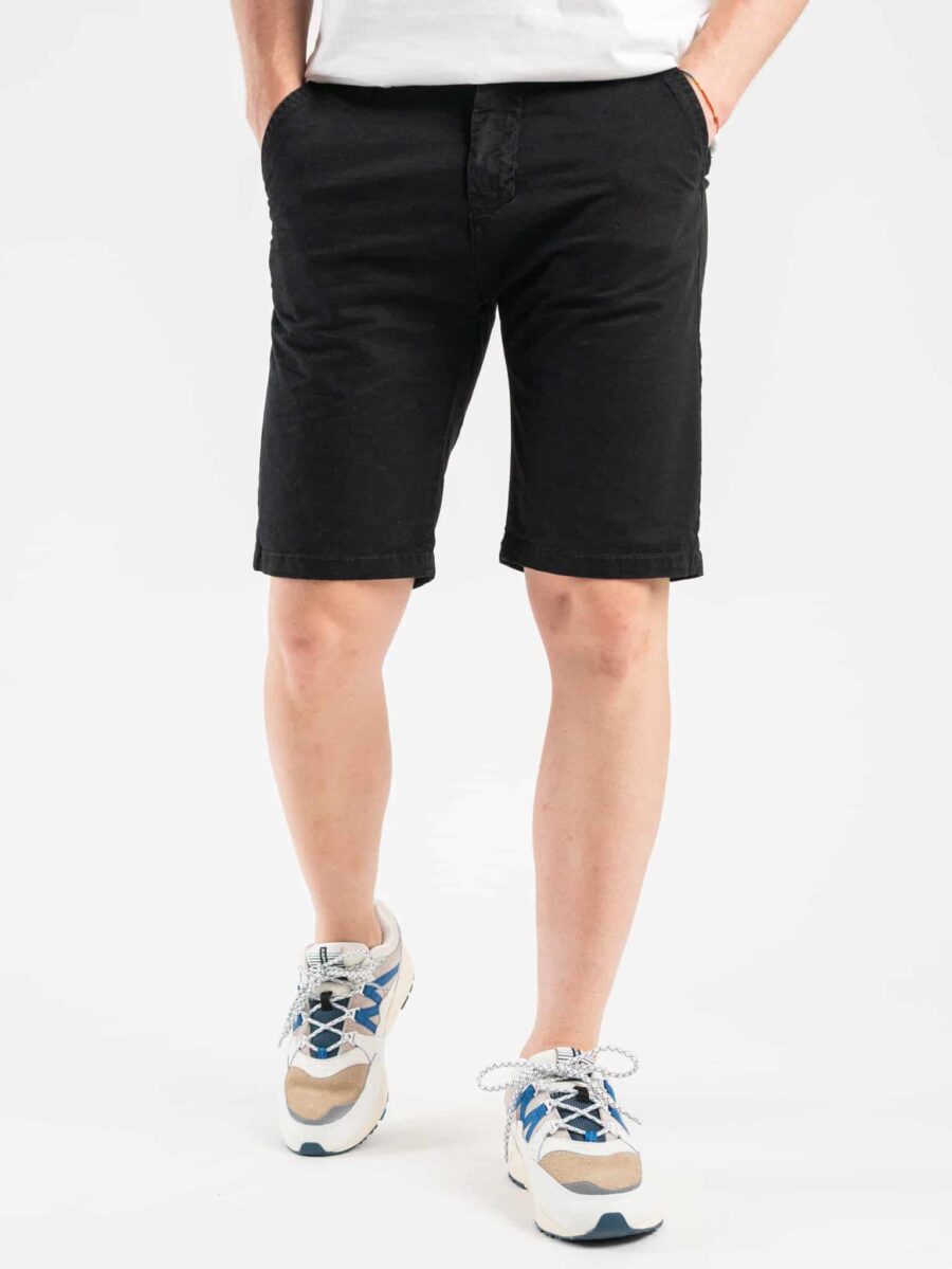 Bermuda in cotone basico F1560 Nero