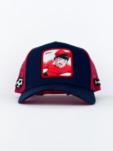 CAPSLAB Cappellino Capitan Tsubasa blu con retina rossa e patch bianca GENZO2