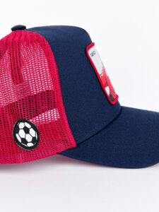 CAPSLAB Cappellino Capitan Tsubasa blu con retina rossa e patch bianca GENZO3