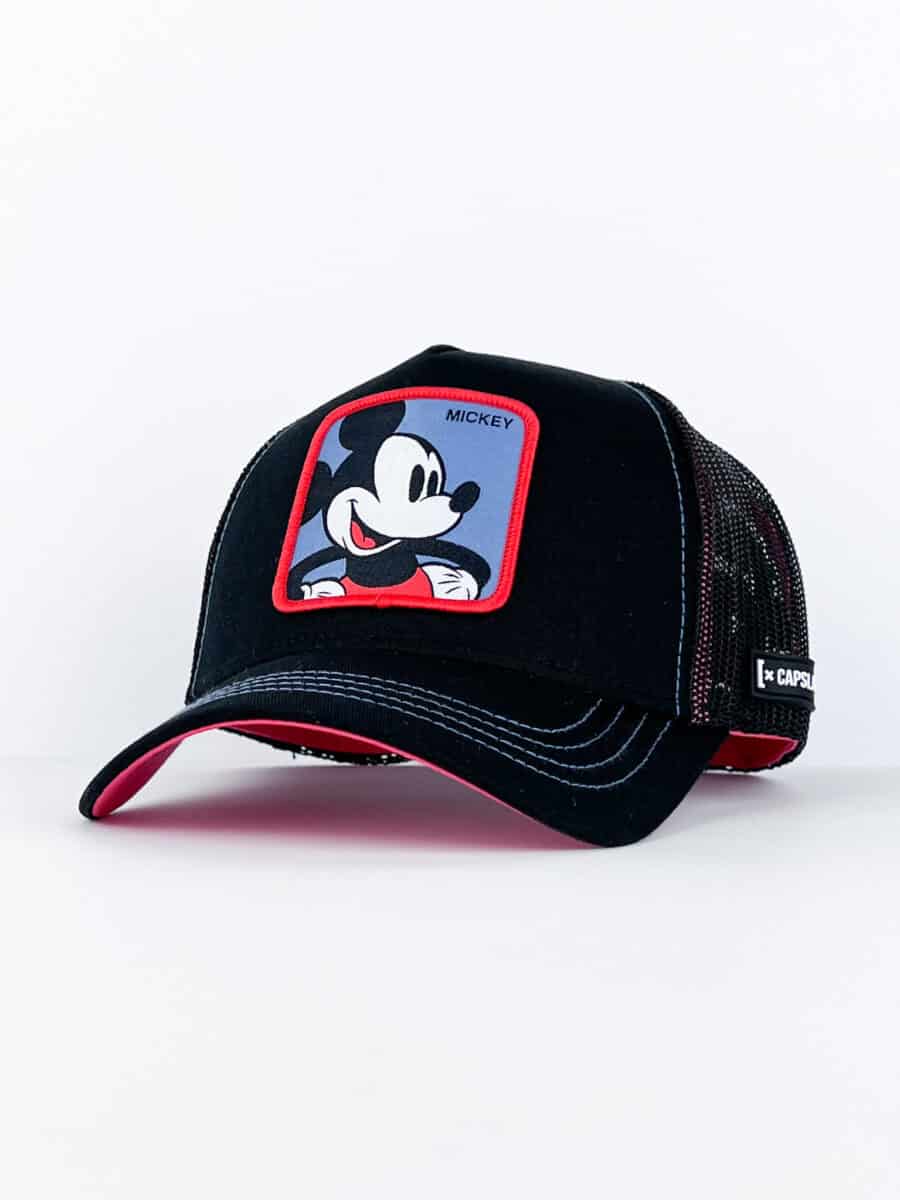 CAPSLAB Cappellino Disney nero con patch blu MICKEY